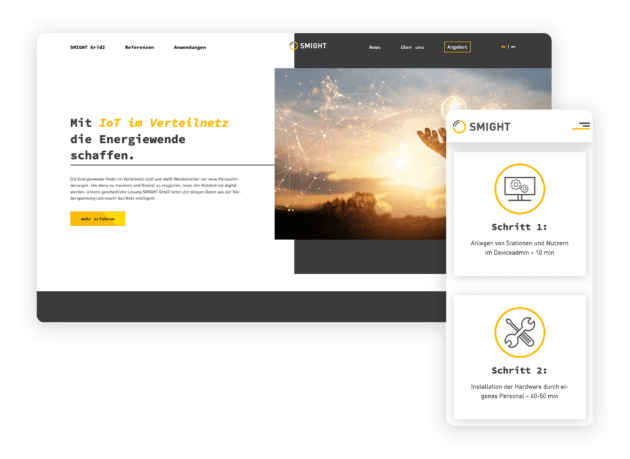 Smight Website-Relaunch durch nova GmbH – Desktop und Mobile Ansichten des responsive Designs