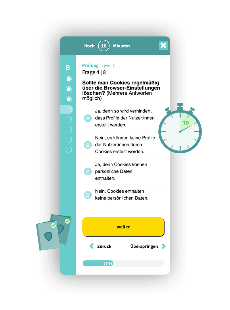 Mobile Ansicht des Digitalführerscheins von DsiN – responsiv und bequem